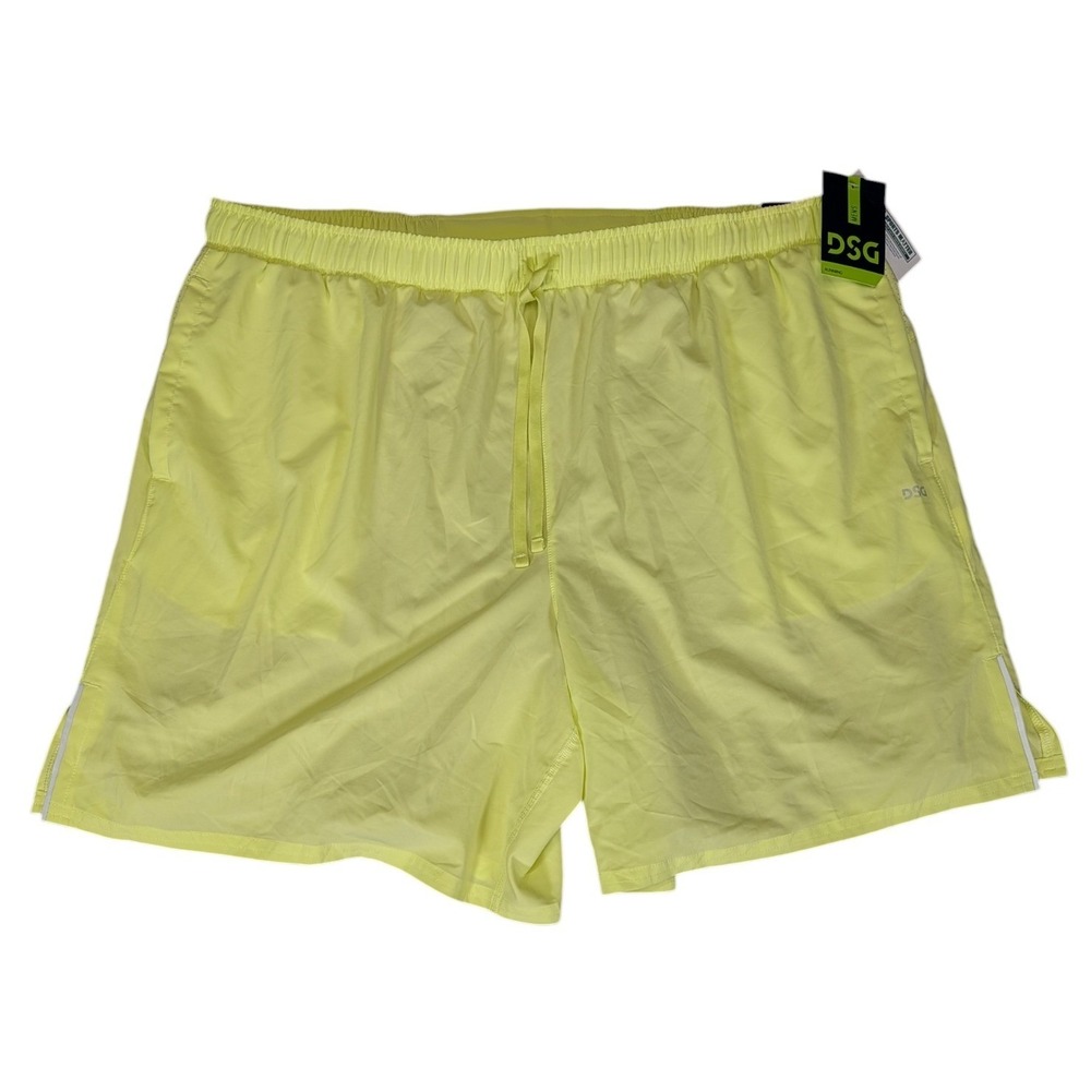 DSG Mens 7 Inch 2-in-1 Stride Running Shorts Yellow 2XL New Fresh Limelight
